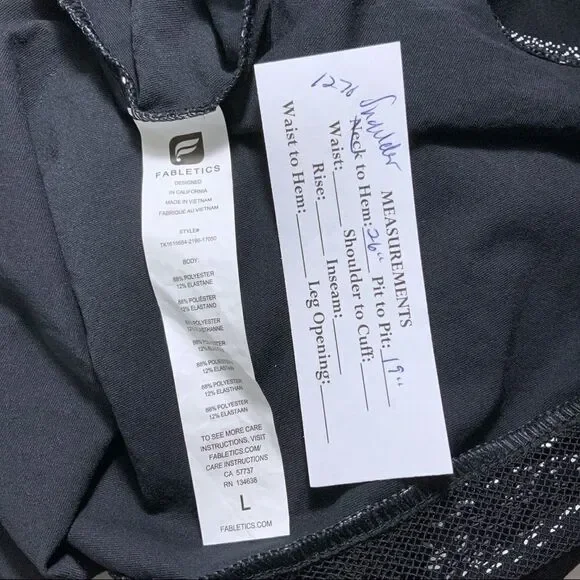 Fabletics strappy b/w tank size L - Picture 5 of 5